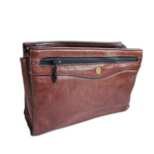 Gold Pfeil Sport W. German Leather Travel Zippered Shaving Pouch 8x4x2